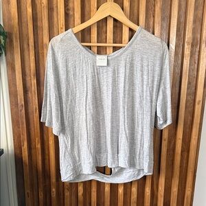 Varley Nava Tencel Linen Slub Cool Feel Open Back Jersey Tee. L
